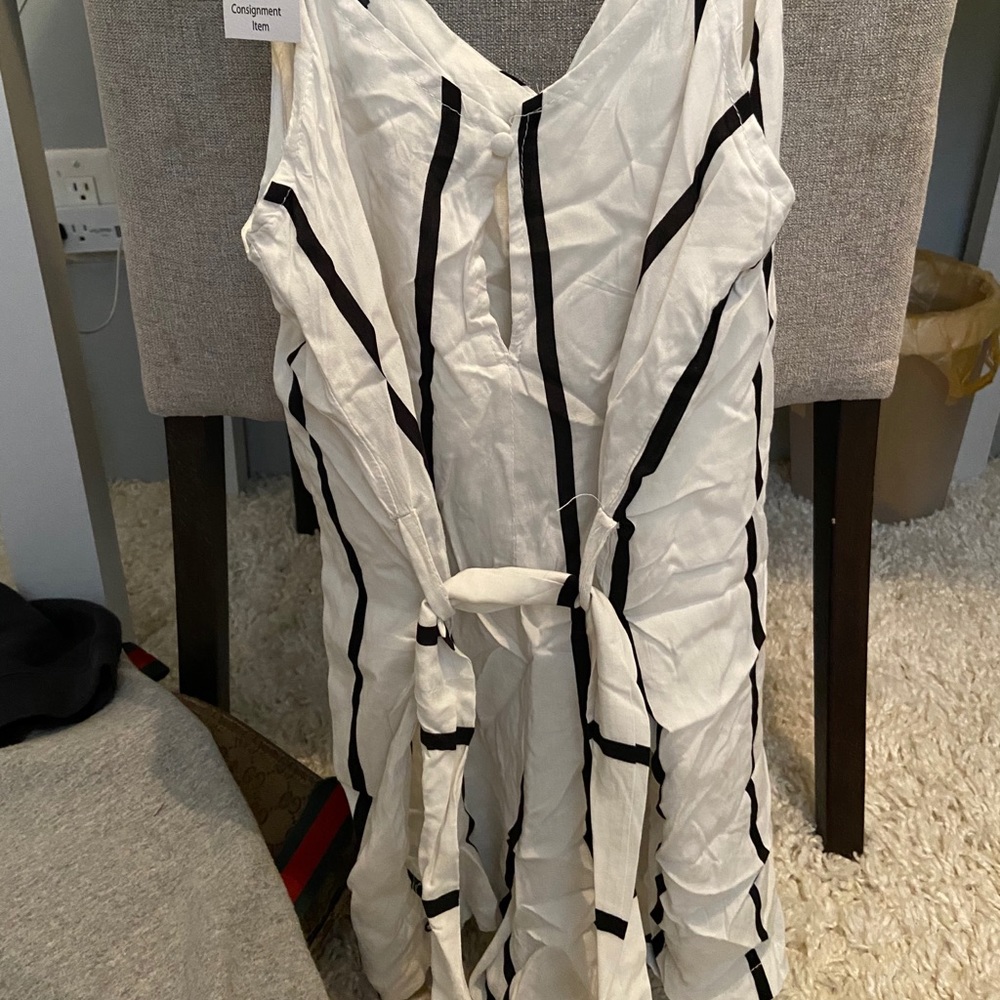 Black and white striped romper